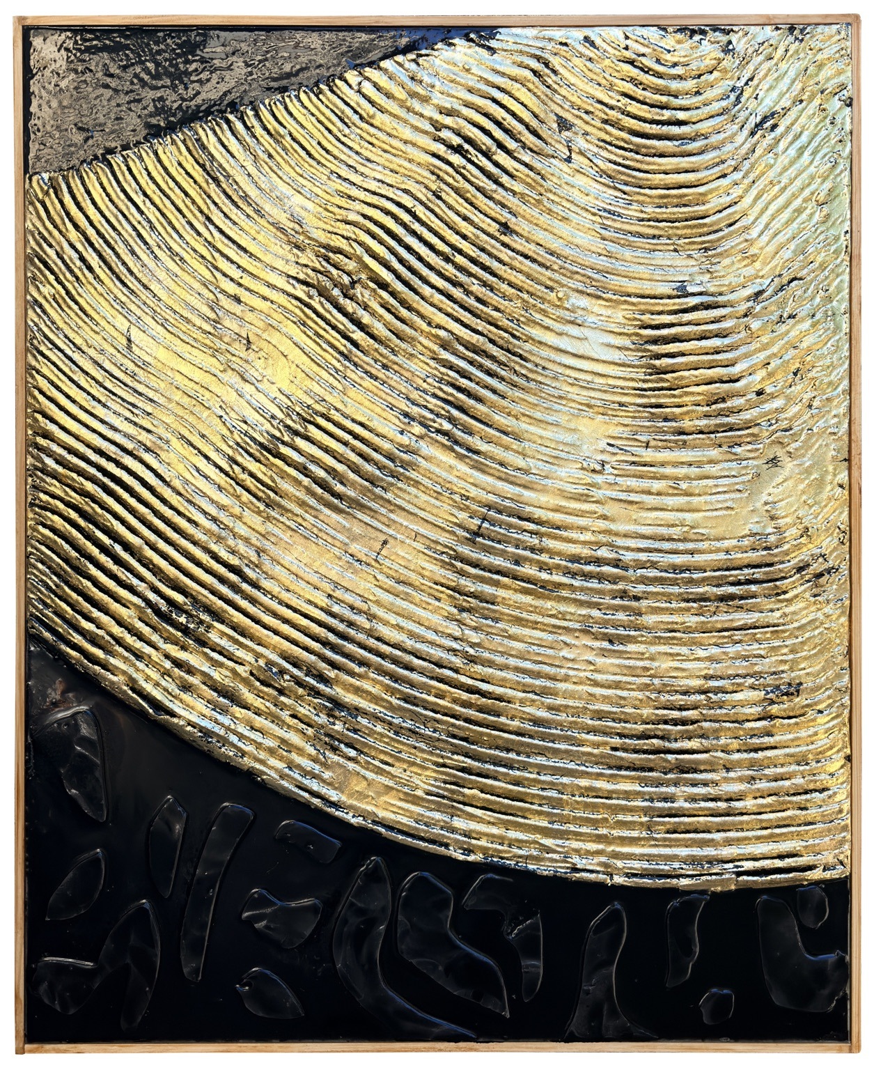 Living Matter II — relief doré à la feuille d’or 24 carats et noirs profonds, Vincent GILD, 2026